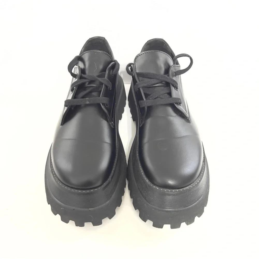 ZARA Black Chunky Lug Sole Oxford Shoes | Platform Lace-Up | EU 41 US 10